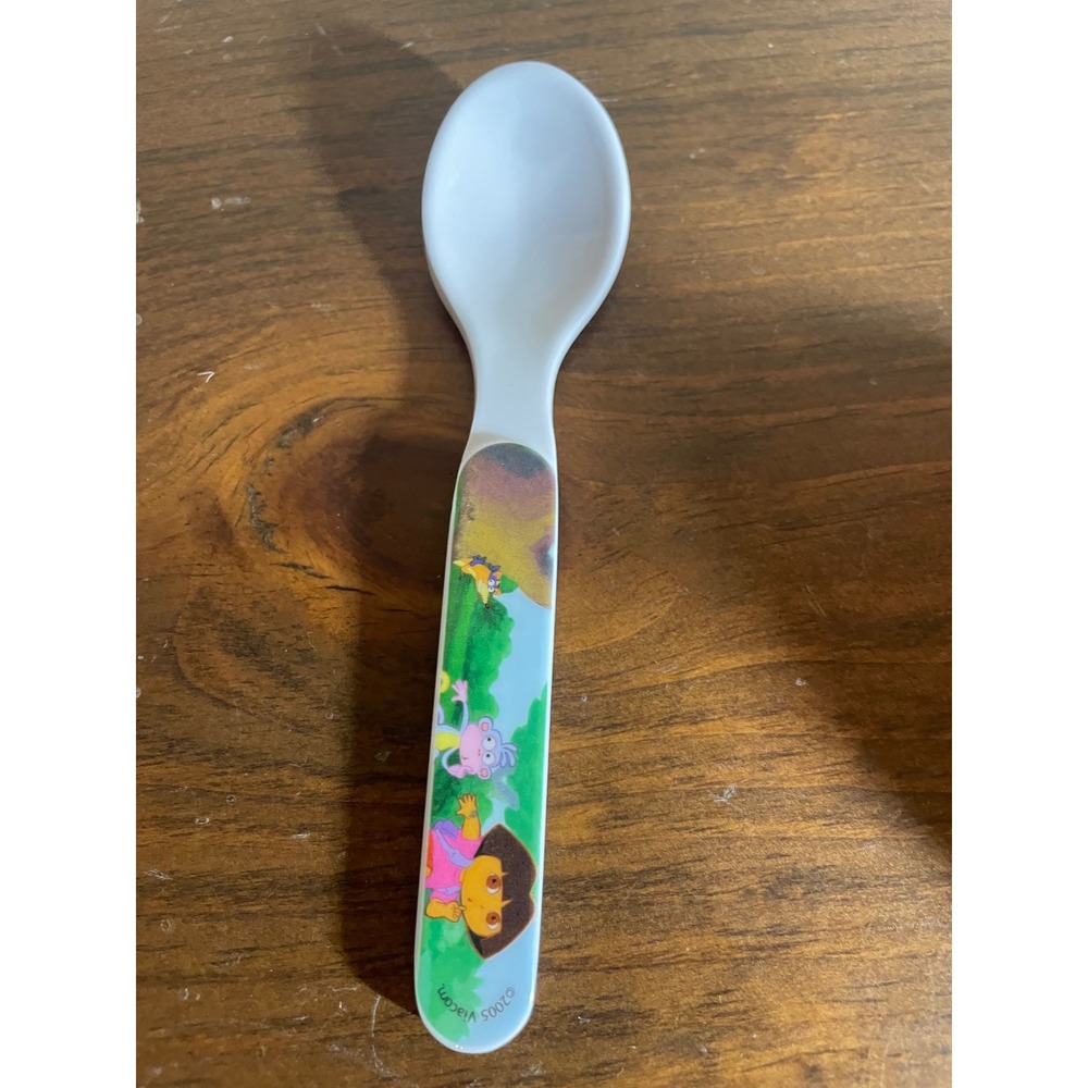 Viacom Dora the Explorer Boots White Toddler Feeding Spoon Vintage